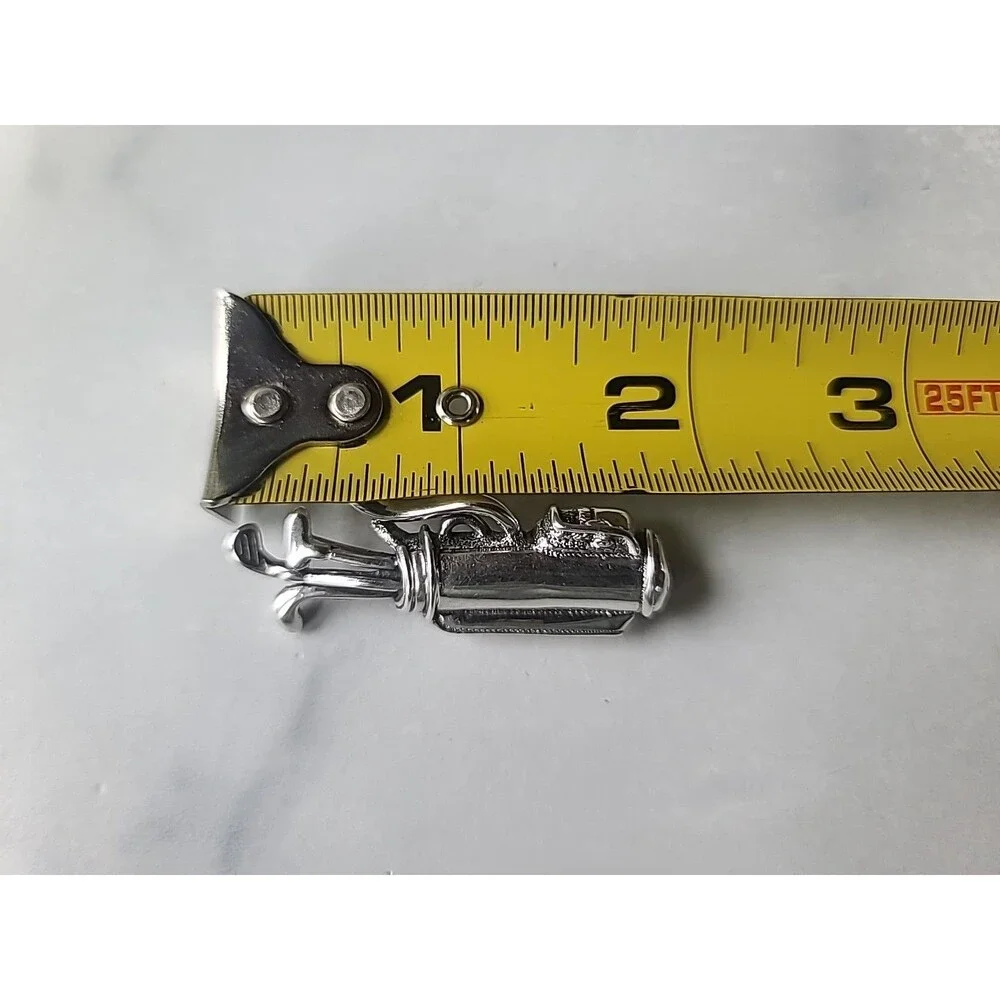 Mexican 925 Sterling Silver Golf Bag and Clubs Brooch Vintage